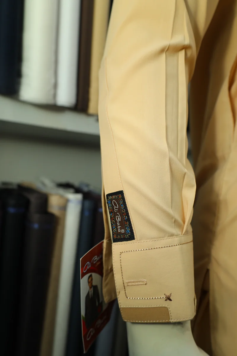 Light Beige Men's Shalwar Kameez Suit - Image 6