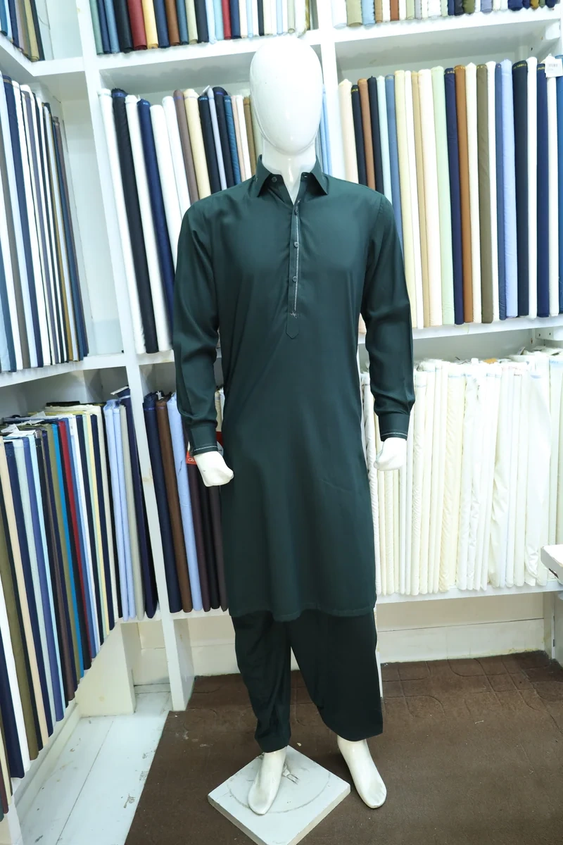Deep Green Men's Shalwar Kameez Suit