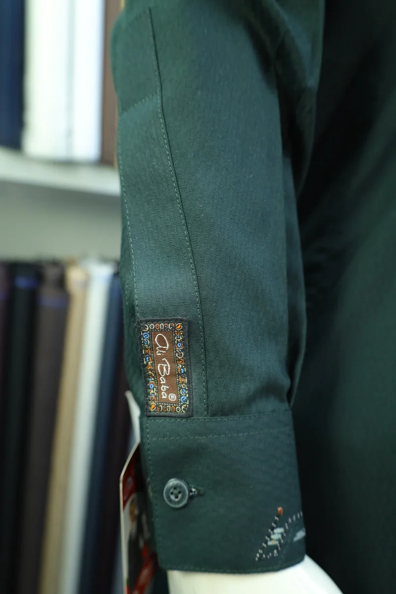 Deep Green Men's Shalwar Kameez Suit - Image 6