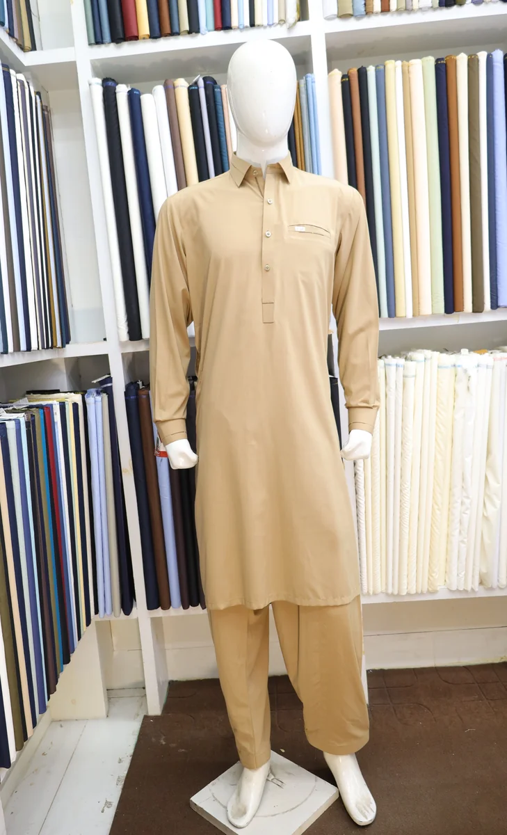Light Sand Men's Shalwar Kameez Suit