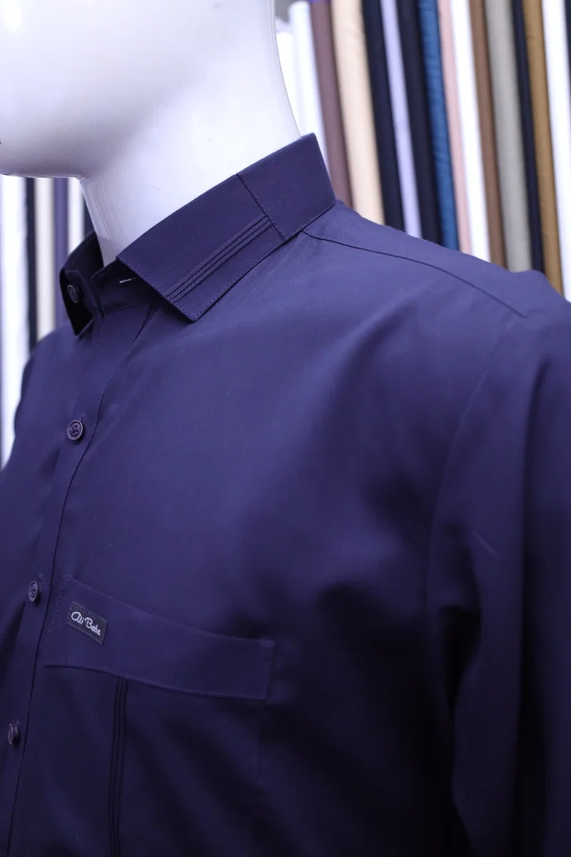 Dark Navy Shirt-Collar Shalwar Kameez - Image 3