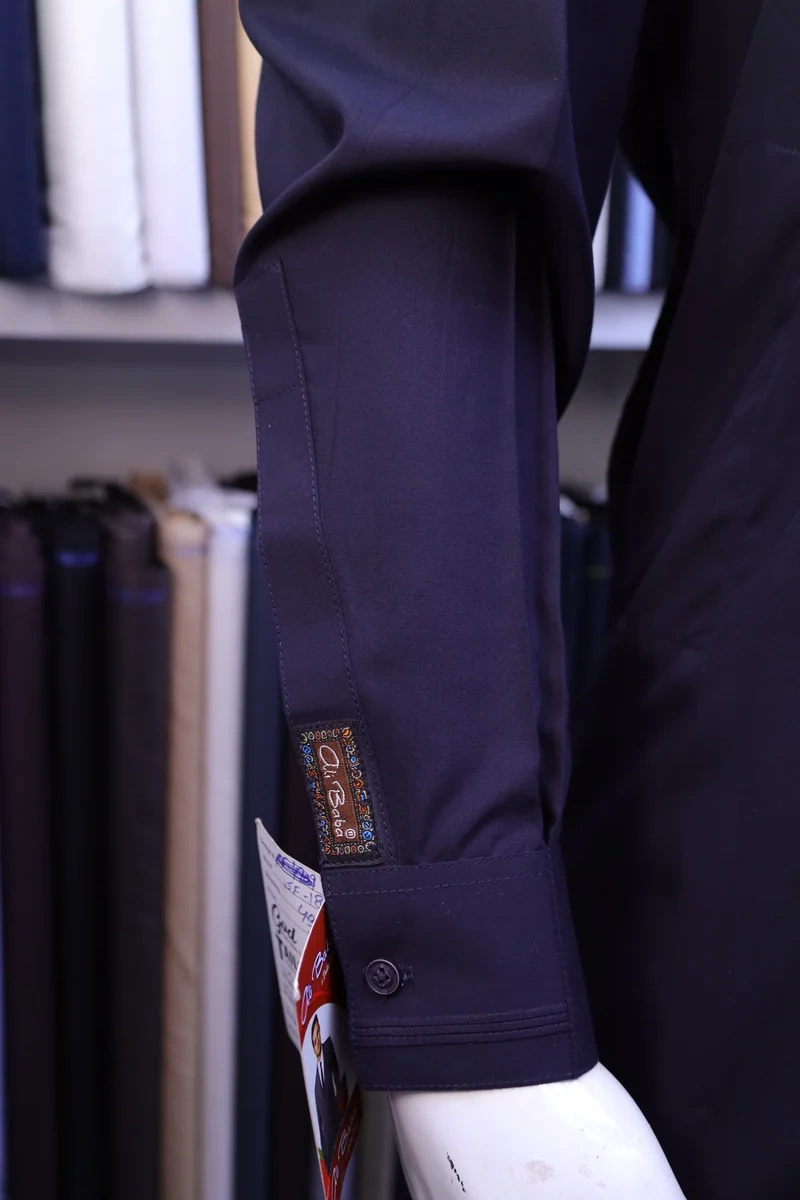 Dark Navy Shirt-Collar Shalwar Kameez - Image 2