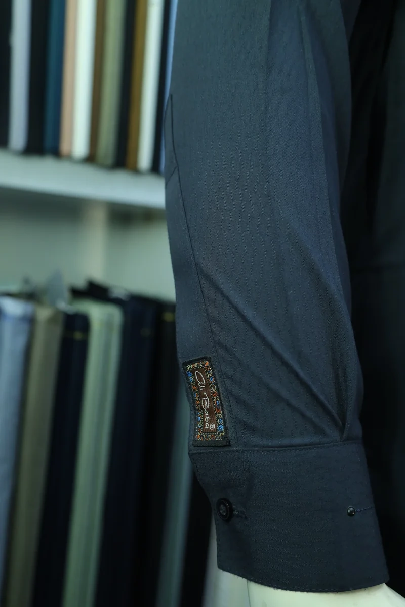 Midnight Blue Shirt-Collar Shalwar Kameez - Image 2
