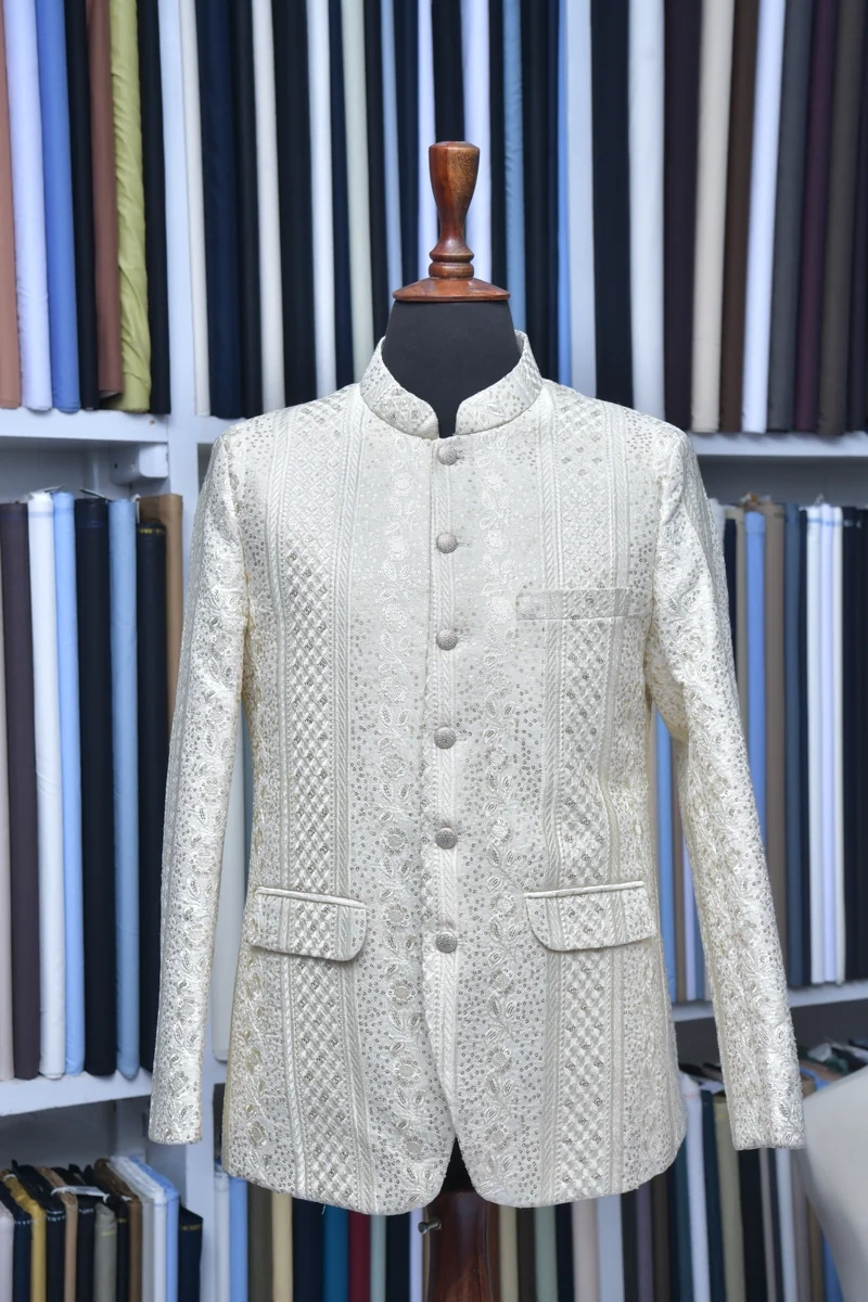 Ivory Embroidered Prince Coat